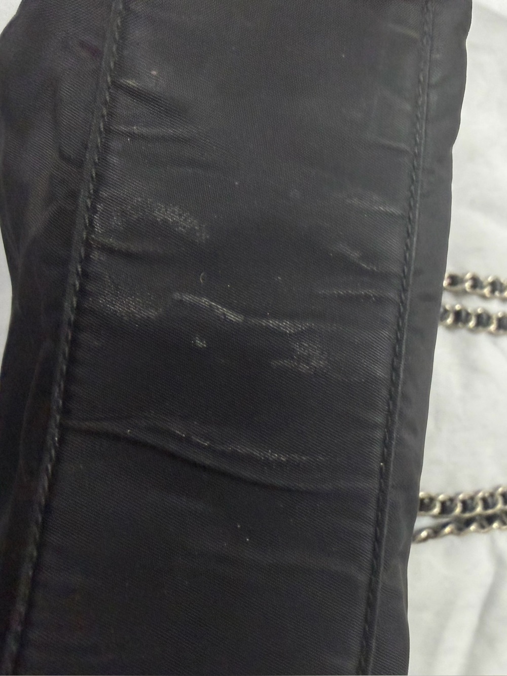 Prada Black Nylon Chain-Handle Tote with Silver Hardware - Picture 4 of 15